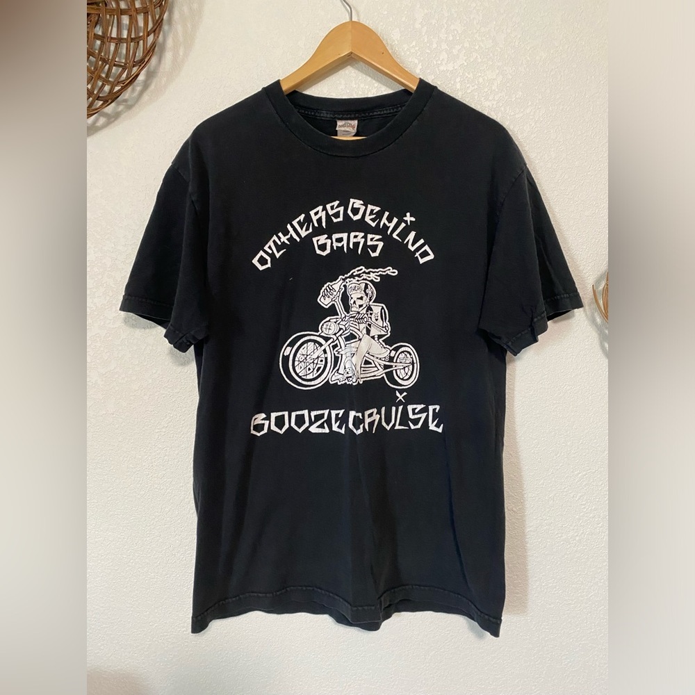 Alstyle Apparel Vintage Motorcycle Biker T Shirt 100% Cotton Size L
